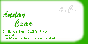 andor csor business card